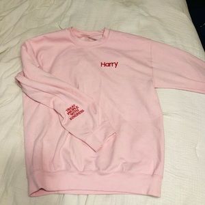 Harry Styles Pink Embroidered Crewneck Love On Tour HSLOT Fine Line